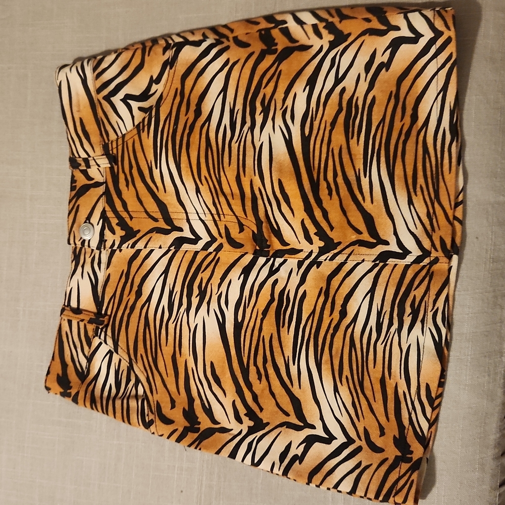 Tiger print skirt